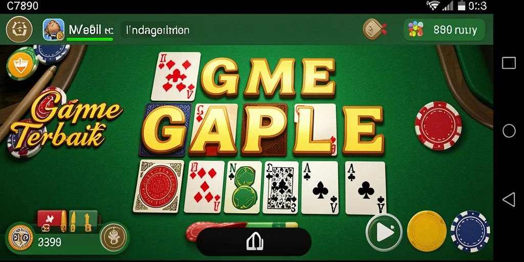 Tampilan gameplay C7890 yang menegangkan dalam permainan Gaple.