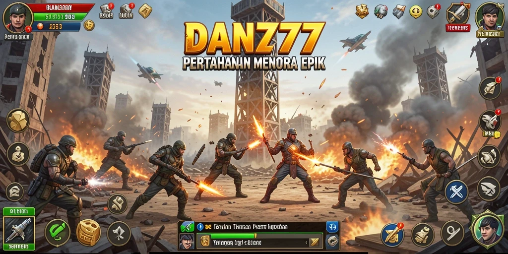 Tampilan gameplay Tower Defense yang seru dan menegangkan di DAN777.