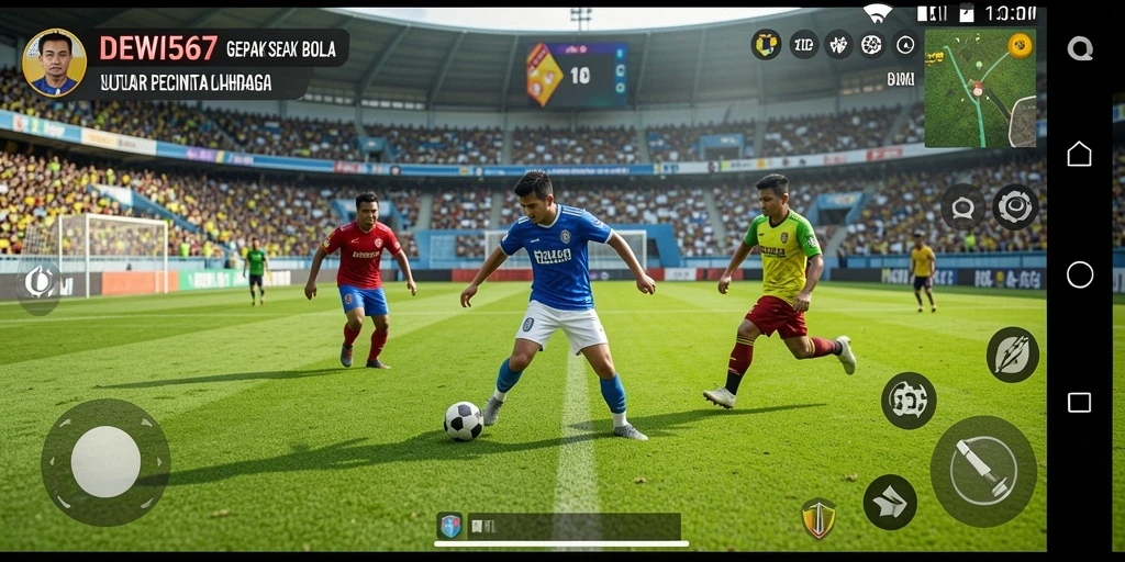 Tampilan seru gameplay sepak bola di DEWI567