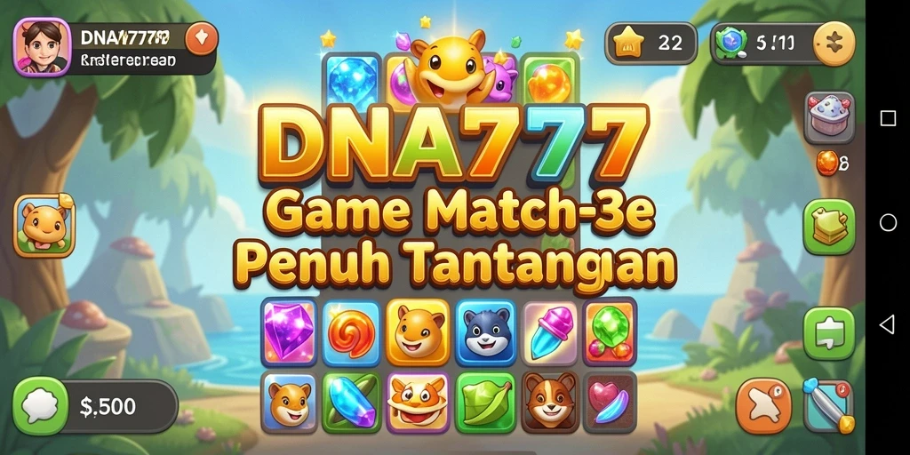 Tampilan gameplay DNA777 yang penuh warna dan menantang.