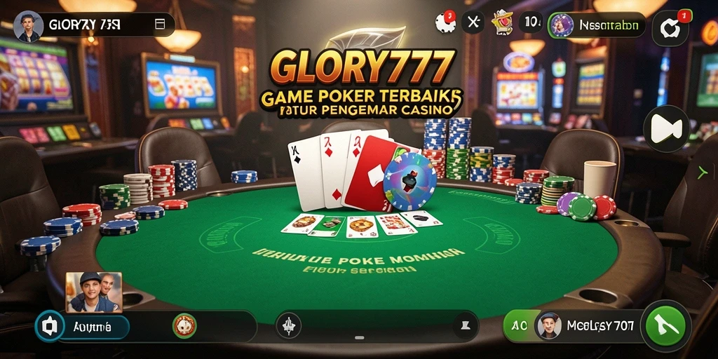 Tampilan gameplay GLORY777 yang menegangkan dalam permainan Poker.