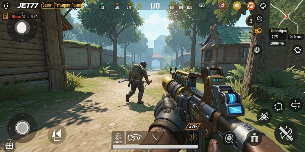 Tampilan gameplay JET77 yang menegangkan dan penuh aksi.