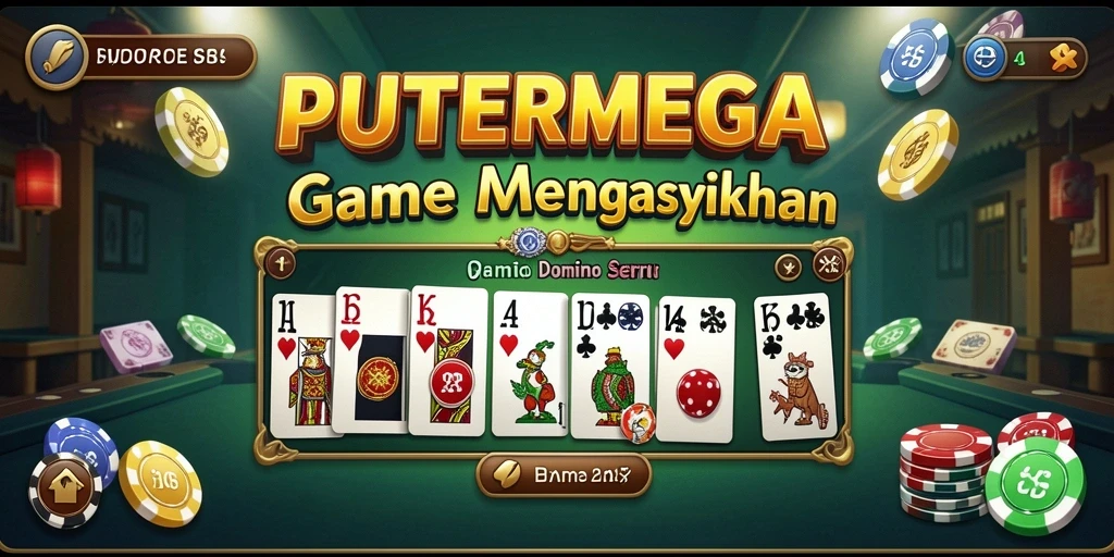 Screenshot utama PUTERMEGA menampilkan gameplay Domino yang seru.