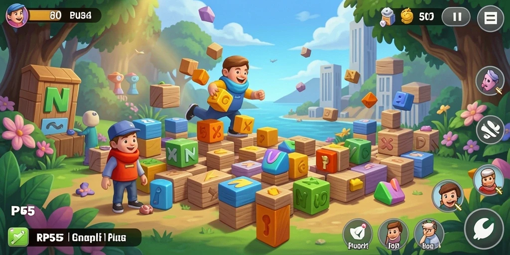 Tangkapan layar gameplay <strong>RP55</strong> yang menunjukkan tantangan Puzzle yang menarik.