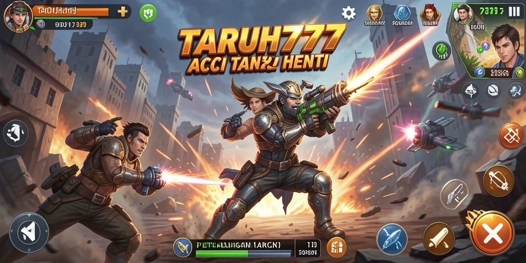 Tampilan gameplay aksi yang mendebarkan dari TARUH777.